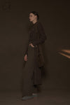 Mutedance 24 Autumn and Winter Button Slim Fit Wool Long Coat MD-MD24FW14-BROWN